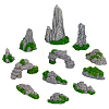 12Pcs 12 Styles Resin Mountain Ornaments DJEW-FG0001-41-1