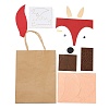 DIY Rectangle with Fox Pattern Kraft Paper Bag Making Set DIY-F079-06-2