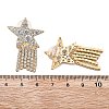 Brass Clear Cubic Zirconia Stud Earrings EJEW-D301-06G-02-5