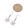 Non-Tarnish Hollow Christmas Snowflake 201 Stainless Steel Dangle Earrings for Women EJEW-JE05875-2