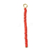 Cylinder Seed Beads with 304 Stainless Steel Flat Head Pins Pendants PALLOY-JF03293-3
