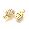 Rectangle Brass Micro Pave Cubic Zirconia Charms KK-S508-50G-2