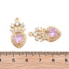 Brass Micro Pave Cubic Zirconia Pendants KK-B125-26G-3