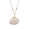 4Pcs 4 Styles Electroplate Natural Shell Pendant Necklaces NJEW-JN05180-01-5