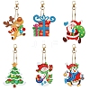Christmas Theme DIY Diamond Painting Keychain Kits XMAS-PW0001-118-1