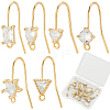 24Pcs 6 Styles Brass Micro Pave Clear Cubic Zirconia Earring Hooks EJEW-BBC0002-16-1