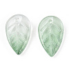 Baking Painted Transparent Glass Petal Beads DGLA-N004-06-2