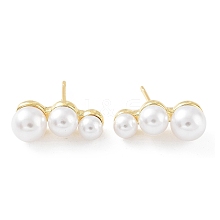 Rack Plating Brass Stud Earrings for Women KK-Z038-12G