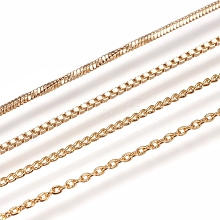 Long-Lasting Plated Brass Chain Necklaces NJEW-MSMC002-14G-NF