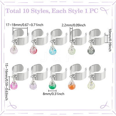 304 Stainless Steel Open Cuff Rings RJEW-UN00029-1