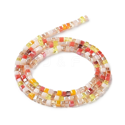 Gradient Color Electroplate Glass Bead Strands X-GLAA-E042-05-B01-1