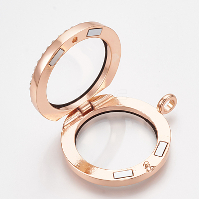 Alloy Magnetic Locket Pendants PALLOY-T052-23RG-1