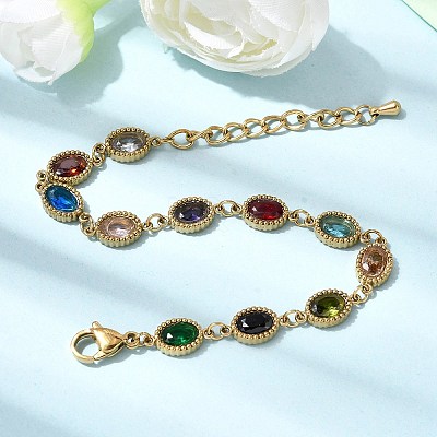 304 Stainless Steel Link Chain Bracelets for Women BJEW-A093-01B-G-1
