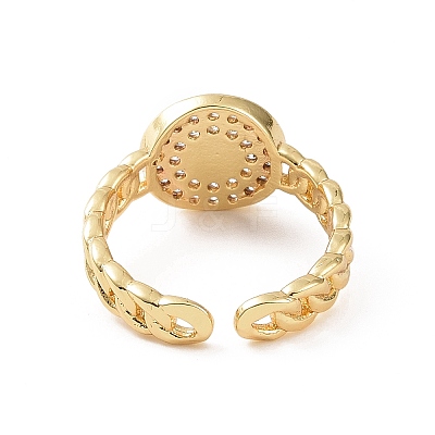 Real 18K Gold Plated Brass Micro Pave Cubic Zirconia Open Rings RJEW-J017-VC280-1
