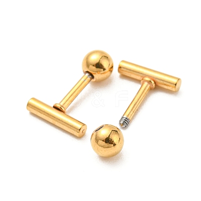 Ion Plating(IP) 304 Stainless Steel Stud Earrings EJEW-Z034-04A-G-1