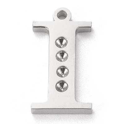 Tarnish Resistant 304 Stainless Steel Letter Pendant Rhinestone Settings LS-STAS-J028-01I-1