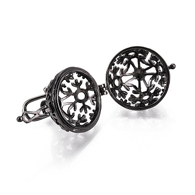 Rack Plating Brass Cage Pendants KK-S751-074B-1