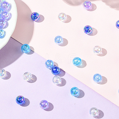 5 Colors Transparent Acrylic Beads MACR-PA0001-03B-01-1