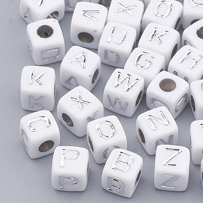 Plated Acrylic Beads X-SACR-N002-06B-1