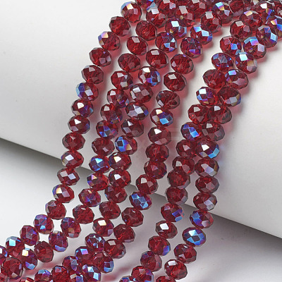 Electroplate Glass Beads Strands EGLA-A034-T6mm-I13-1