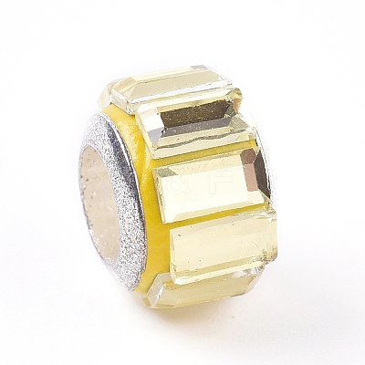 Glass European Beads GPDL-WH0001-01F-1