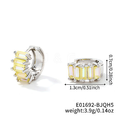 Brass Rectangle Hoop Earrings NZ4361-13-1