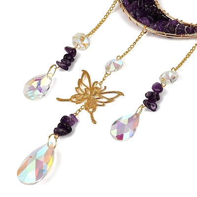 Natural Amethyst Chips Moon Crystal Suncatcher RN-T001-01A-1