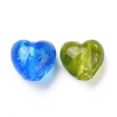 Handmade Silver Foil Glass Beads X-FOIL-R050-12x8mm-M-1