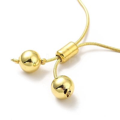 Rack Plating Brass Round Bead Slider Bracelets for Women BJEW-M232-01G-E-1