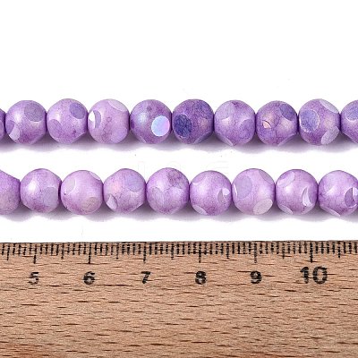 Ombre Effect Dyed Electroplate Opaque Glass Beads Strands EGLA-Q130-01A-13-1