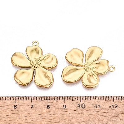 304 Stainless Steel Flower Pendants X-STAS-T067-30G-1