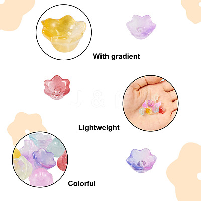 80Pcs 8 Colors Transparent Spray Painted Glass Beads GLAA-BT0001-02-1