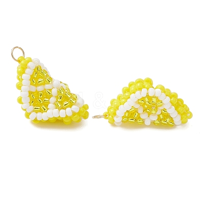 Glass Seed Beaded Fruit Pendants PALLOY-MZ00894-04-1
