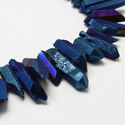 Electroplated Natural Quartz Crystal Beads Strands G-A142-03O-1
