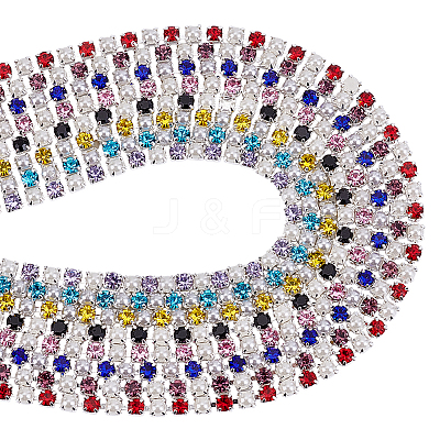 16 Yards 8 Colors Iron Rhinestone Cup Chains CH-NB0001-03-1