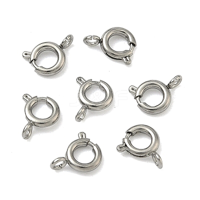 304 Stainless Steel Spring Ring Clasps STAS-B095-05A-P-1