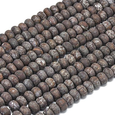 Natural Red Snowflake Obsidian Beads Strands G-P575-A23-6x4mm-1