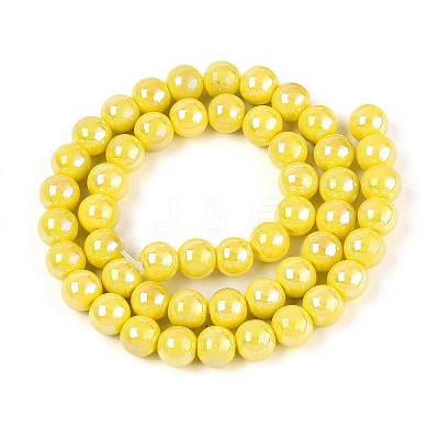 Electroplate Opaque Glass Beads Strands GLAA-T032-P8mm-AB16-1