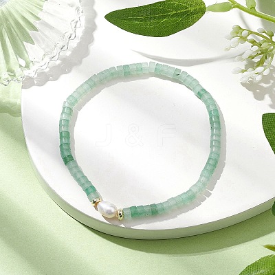 Natural Green Aventurine and Pearl Beads Btacelets BJEW-JB10681-05-1