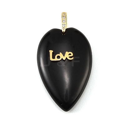 Natural Obsidian Pendants G-G470-03G-01-1