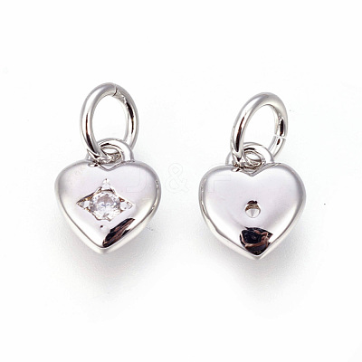 Brass Micro Pave Cubic Zirconia Charms ZIRC-F095-04P-1