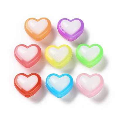 Two Tone Opaque Acrylic Beads X-SACR-I005-05B-1