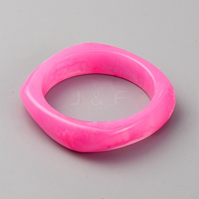 Opaque Resin Bangles for Women BJEW-WH0011-95C-1