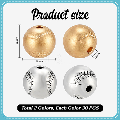 60Pcs 2 Styles Tibetan Style Alloy Beads FIND-PH0029-49-1