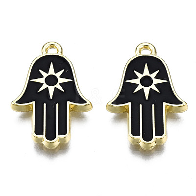 Spray Painted Alloy Pendants PALLOY-Q436-009A-NR-1