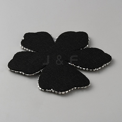 Felt & Rhinestone Embroider Thread Iron on/Sew On Patches PATC-WH0023-30B-1