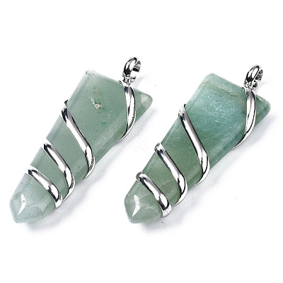 Natural Green Aventurine Big Pendants G-S359-357-1