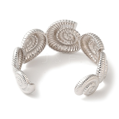 Rack Plating Brass Conch Open Cuff Bangles BJEW-B098-01P-1