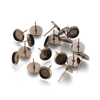 Brass Stud Earring Settings IFIN-Q006-AB-1