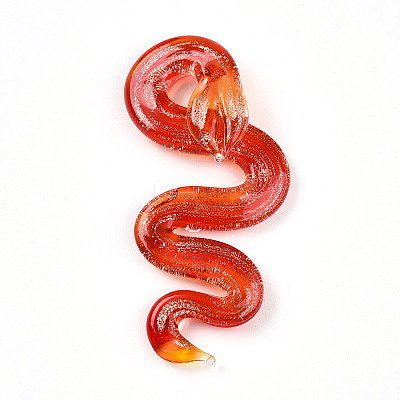 Handmade Gold Sand Lampwork Big Pendants LAMP-T023-11E-1
